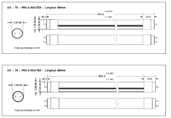 En respuesta a la creciendo preámbulo Tubos Led AIX T8 - Pro & Master | LÁMPARA TUBULAR LED - RETROFIT PARA  FLUORESCENTES - T8 - 85 / 265V | Módulos led, luminarias led, iluminación  led | huxled.com